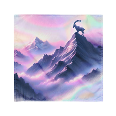 Pastellzeichnung der Alpen im Morgengrauen mit Steinbock in Rosa- und Lavendeltönen - Bandana (All-Over Print) berge xxx yyy zzz M