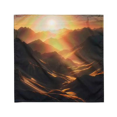 Foto der goldenen Stunde in den Bergen mit warmem Schein über zerklüftetem Gelände - Bandana (All-Over Print) berge xxx yyy zzz M