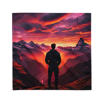 Foto der Schweizer Alpen im Sonnenuntergang, Himmel in surreal glänzenden Farbtönen - Bandana (All-Over Print) wandern xxx yyy zzz M