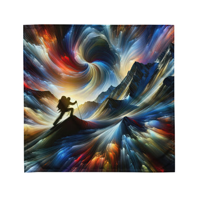 Foto der Alpen in abstrakten Farben mit Bergsteigersilhouette - Bandana (All-Over Print) wandern xxx yyy zzz M