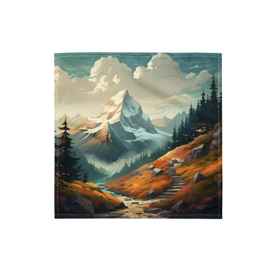 Berge, Wald und Wanderweg - Malerei - Bandana (All-Over Print) berge xxx S