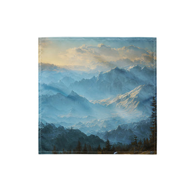 Schöne Berge mit Nebel bedeckt - Ölmalerei - Bandana (All-Over Print) berge xxx S