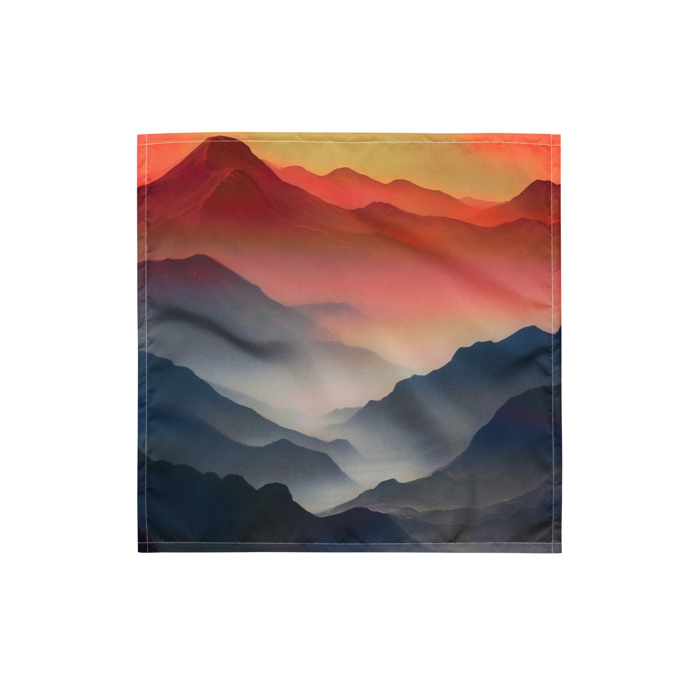 Sonnteruntergang, Gebirge und Nebel - Landschaftsmalerei - Bandana (All-Over Print) berge xxx S