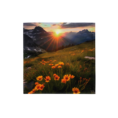 Gebirge, Sonnenblumen und Sonnenaufgang - Bandana (All-Over Print) berge xxx S
