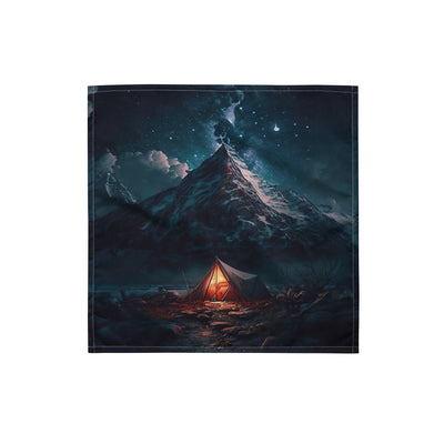 Zelt und Berg in der Nacht - Sterne am Himmel - Landschaftsmalerei - Bandana (All-Over Print) camping xxx S