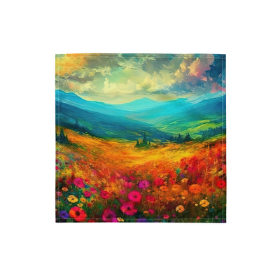 Berglandschaft und schöne farbige Blumen - Malerei - Bandana (All-Over Print) berge xxx S