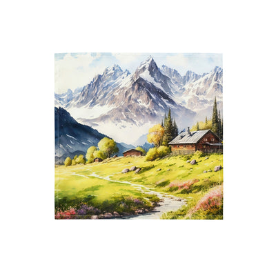 Epische Berge und Berghütte - Landschaftsmalerei - Bandana (All-Over Print) berge xxx S