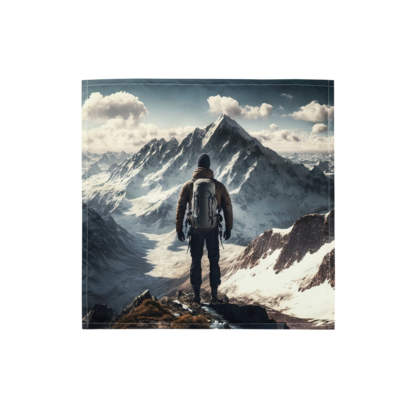 Wanderer auf Berg von hinten - Malerei - Bandana (All-Over Print) berge xxx S