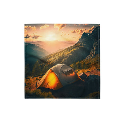 Zelt auf Berg im Sonnenaufgang - Landschafts - Bandana (All-Over Print) camping xxx S