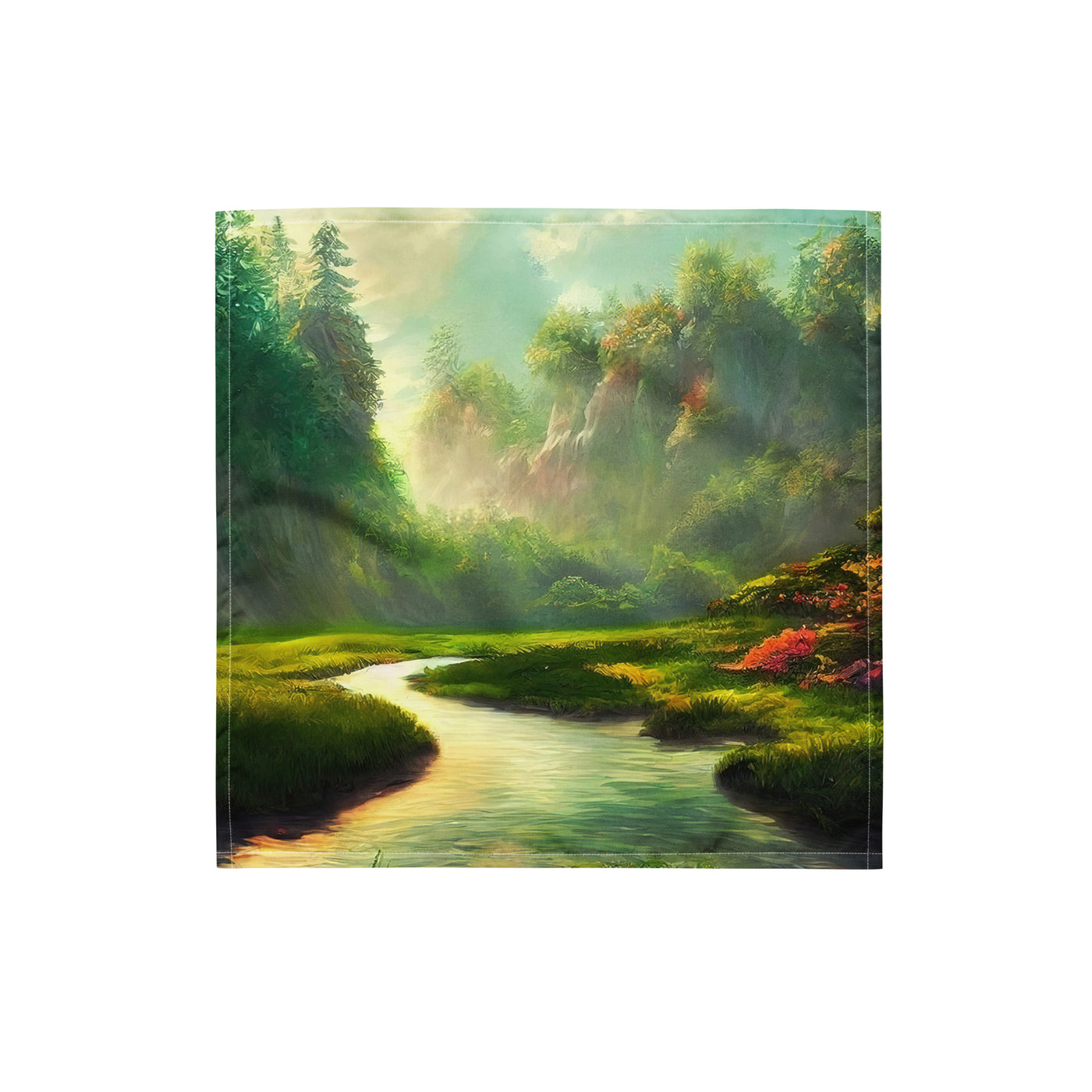 Bach im tropischen Wald - Landschaftsmalerei - Bandana (All-Over Print) camping xxx S