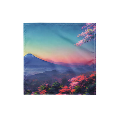 Berg und Wald mit pinken Bäumen - Landschaftsmalerei - Bandana (All-Over Print) berge xxx S