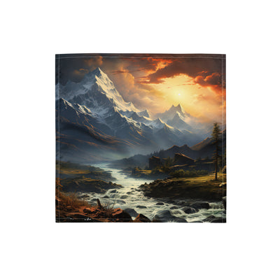 Berge, Sonne, steiniger Bach und Wolken - Epische Stimmung - Bandana (All-Over Print) berge xxx S