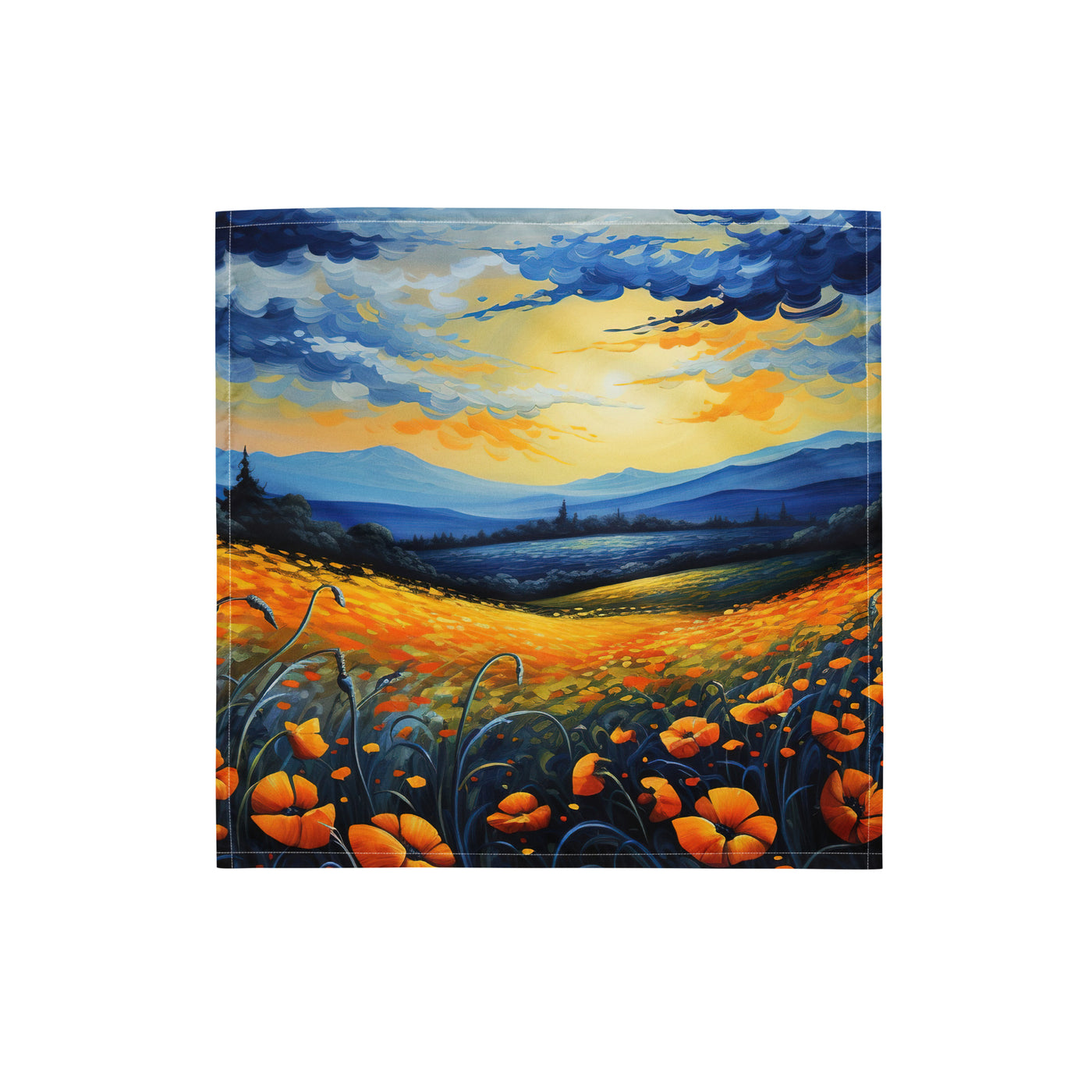 Berglandschaft mit schönen gelben Blumen - Landschaftsmalerei - Bandana (All-Over Print) berge xxx S