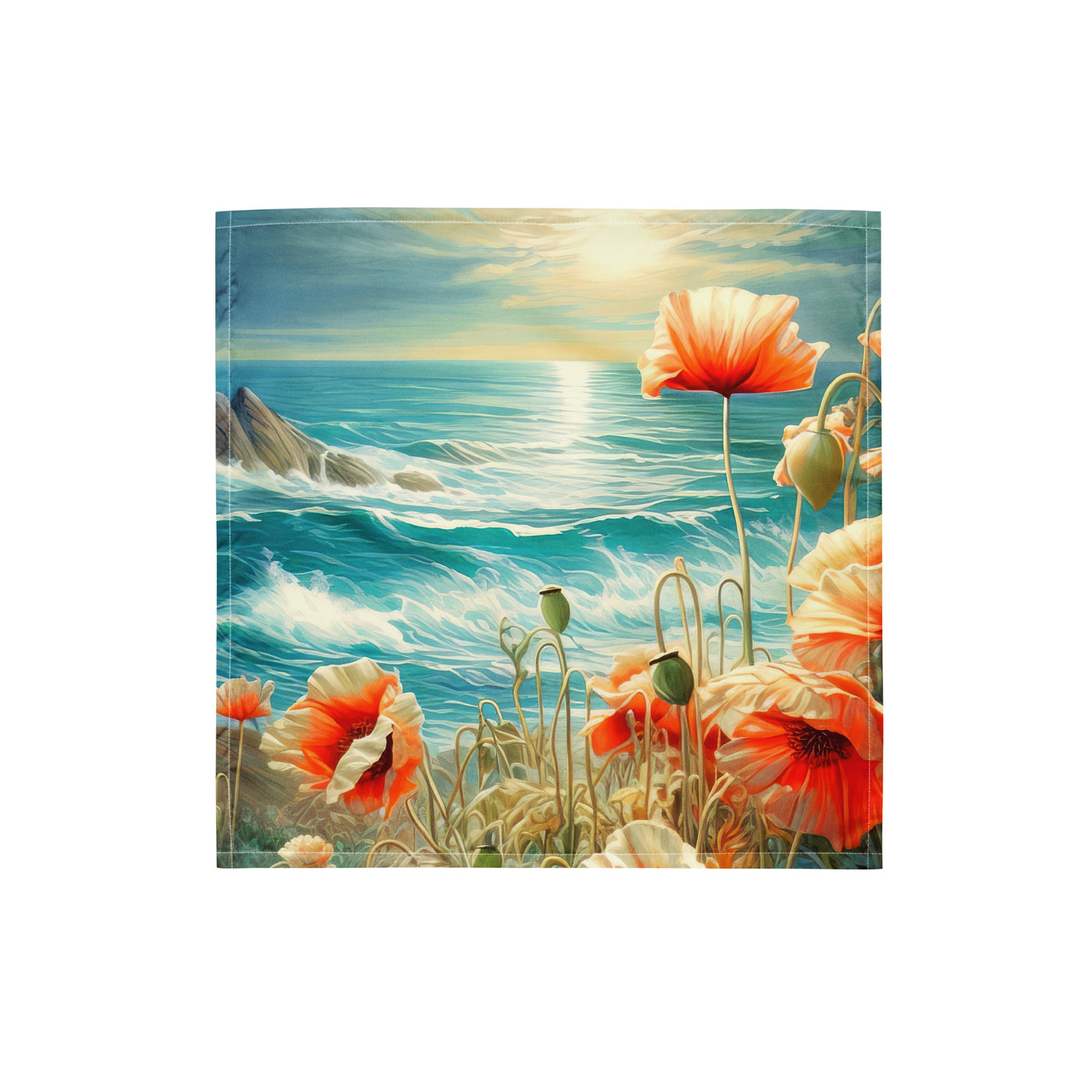 Blumen, Meer und Sonne - Malerei - Bandana (All-Over Print) camping xxx S
