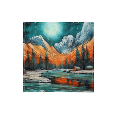 Berglandschaft und Zelte - Nachtstimmung - Landschaftsmalerei - Bandana (All-Over Print) camping xxx S