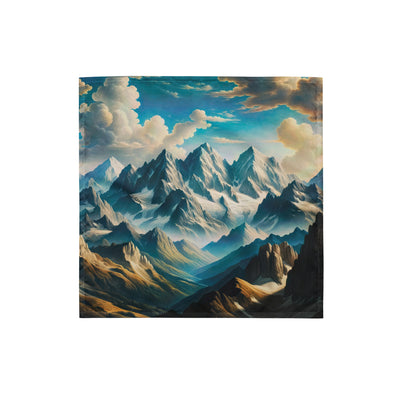 Ein Gemälde von Bergen, das eine epische Atmosphäre ausstrahlt. Kunst der Frührenaissance - Bandana (All-Over Print) berge xxx yyy zzz S