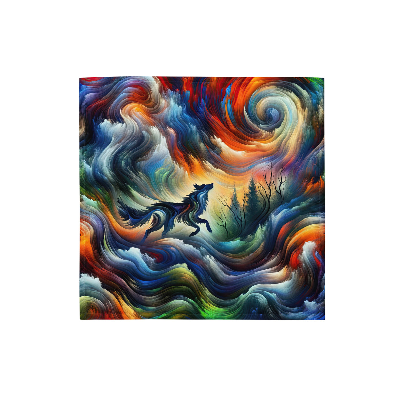 Alpen Abstraktgemälde mit Wolf Silhouette in lebhaften Farben (AN) - Bandana (All-Over Print) xxx yyy zzz S