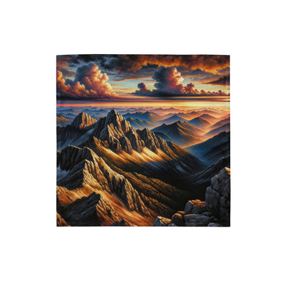Alpen in Abenddämmerung: Acrylgemälde mit beleuchteten Berggipfeln - Bandana (All-Over Print) berge xxx yyy zzz S
