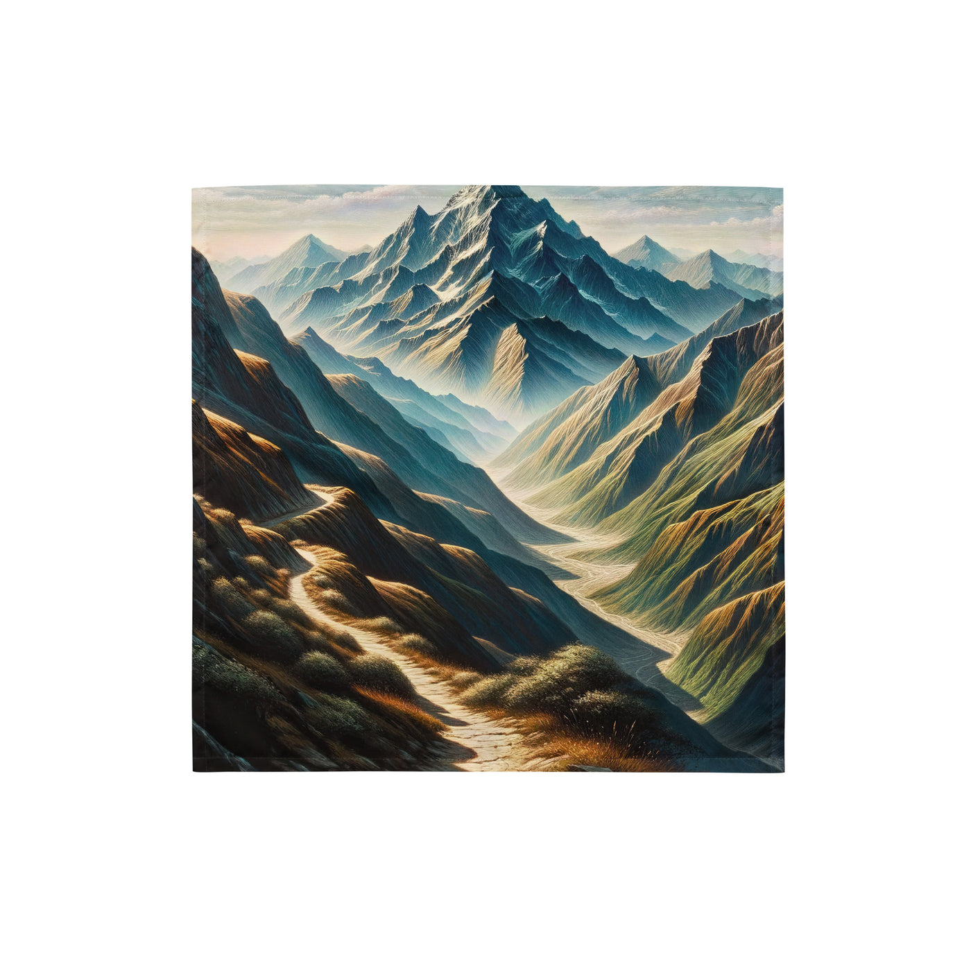 Berglandschaft: Acrylgemälde mit hervorgehobenem Pfad - Bandana (All-Over Print) berge xxx yyy zzz S