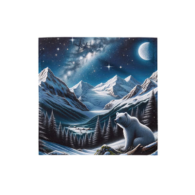Sternennacht und Eisbär: Acrylgemälde mit Milchstraße, Alpen und schneebedeckte Gipfel - Bandana (All-Over Print) camping xxx yyy zzz S