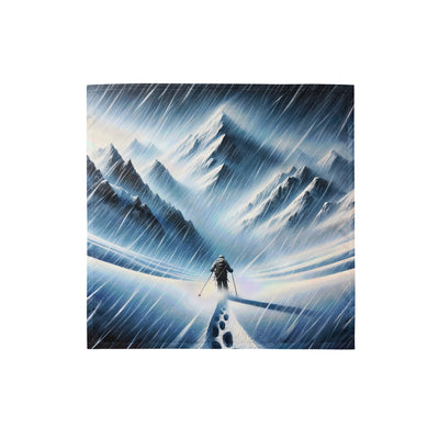 Wanderer und Bergsteiger im Schneesturm: Acrylgemälde der Alpen - Bandana (All-Over Print) wandern xxx yyy zzz S
