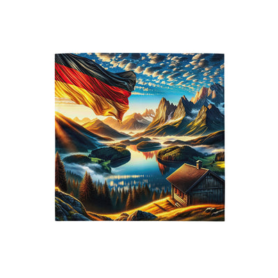 Alpen Gebirge im Morgenlicht: Kunstwerk mit Deutsche Flagge - Bandana (All-Over Print) berge xxx yyy zzz S