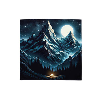 Alpennacht mit Zelt: Mondglanz auf Gipfeln und Tälern, sternenklarer Himmel - Bandana (All-Over Print) berge xxx yyy zzz S