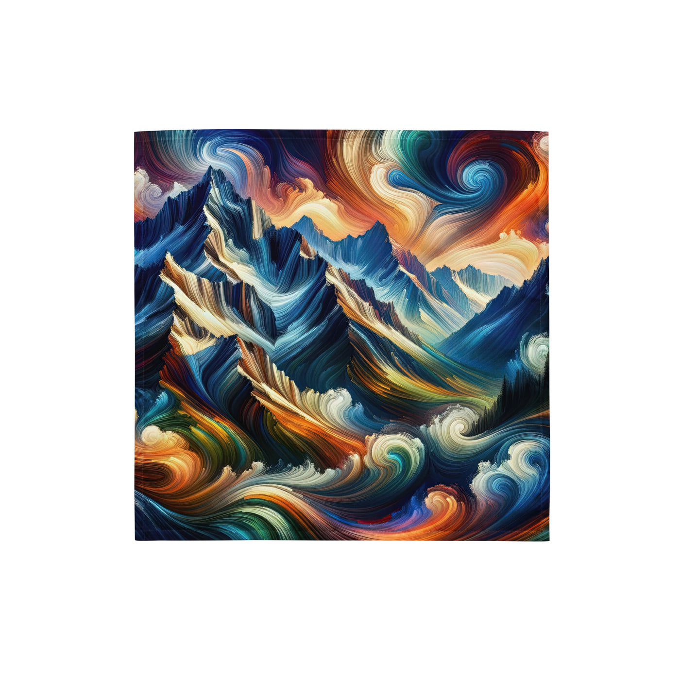 Abstrakte Kunst der Alpen mit lebendigen Farben und wirbelnden Mustern, majestätischen Gipfel und Täler - Bandana (All-Over Print) berge xxx yyy zzz S