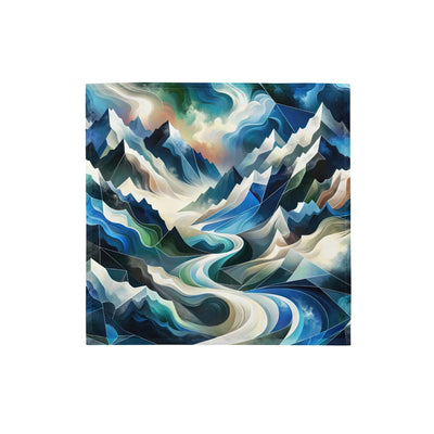 Abstrakte Kunst der Alpen, die geometrische Formen verbindet, um Berggipfel, Täler und Flüsse im Schnee darzustellen. . - All-Over Print berge xxx yyy zzz S