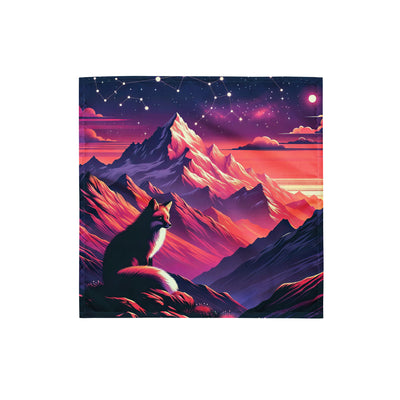 Fuchs im dramatischen Sonnenuntergang: Digitale Bergillustration in Abendfarben - Bandana (All-Over Print) camping xxx yyy zzz S