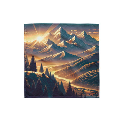 Alpen-Morgendämmerung, erste Sonnenstrahlen auf Schneegipfeln - Bandana (All-Over Print) berge xxx yyy zzz S