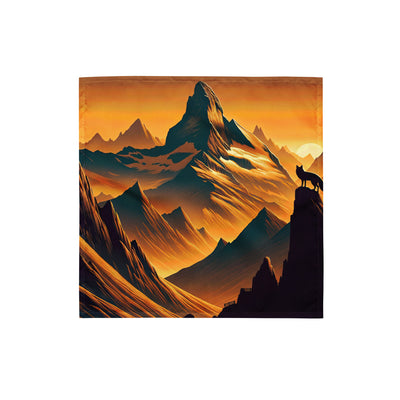 Fuchs in Alpen-Sonnenuntergang, goldene Berge und tiefe Täler - Bandana (All-Over Print) camping xxx yyy zzz S