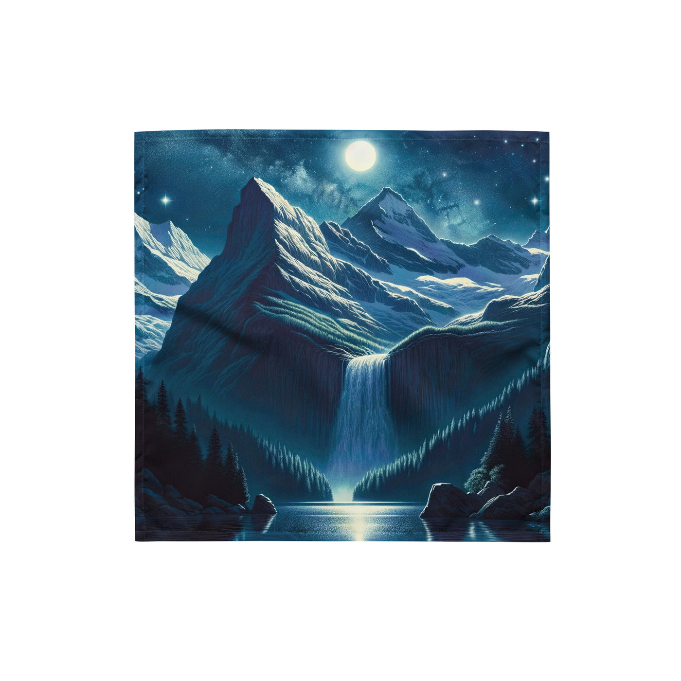 Legendäre Alpennacht, Mondlicht-Berge unter Sternenhimmel - Bandana (All-Over Print) berge xxx yyy zzz S