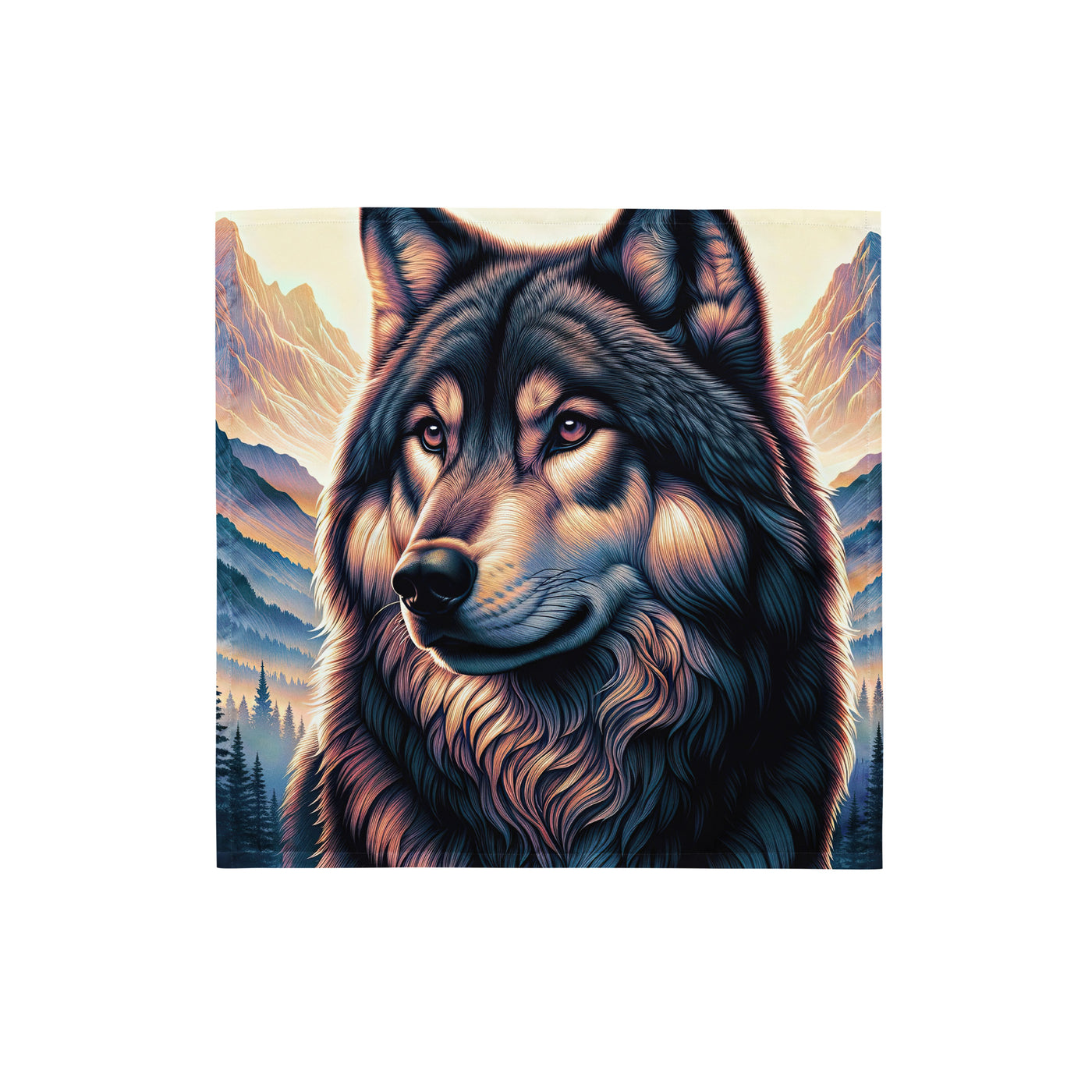 Majestätischer, glänzender Wolf in leuchtender Illustration (AN) - Bandana (All-Over Print) xxx yyy zzz S