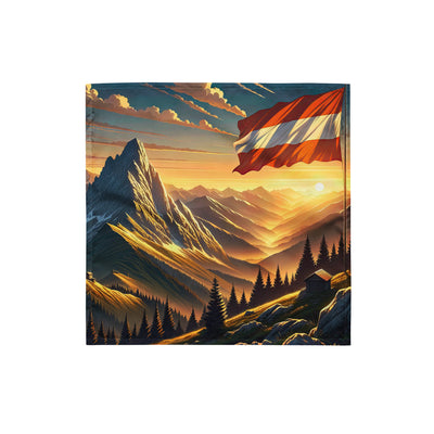Ruhiger Alpenabend mit österreichischer Flagge und goldenem Sonnenuntergang - Bandana (All-Over Print) berge xxx yyy zzz S