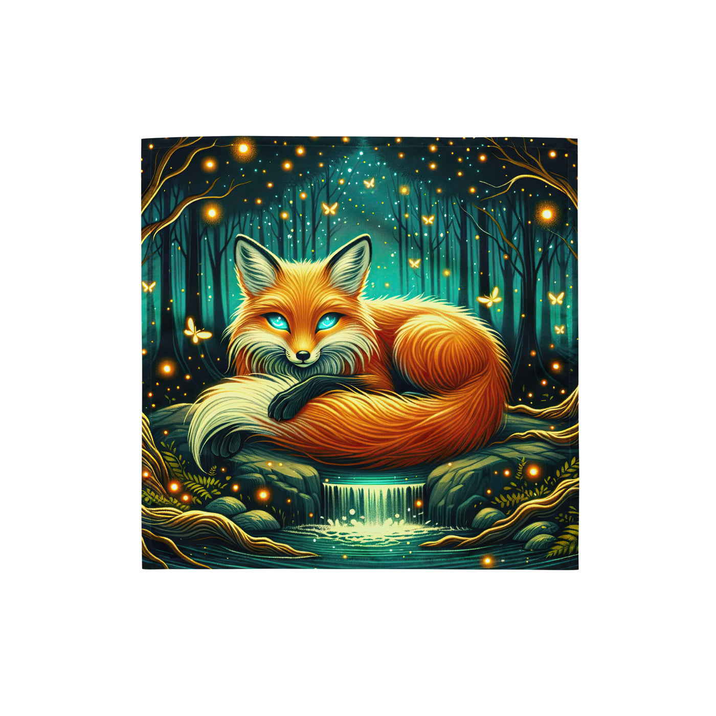 Bezaubernder Fuchs auf erleuchteter mystischer Waldlichtung - Bandana (All-Over Print) camping xxx yyy zzz S