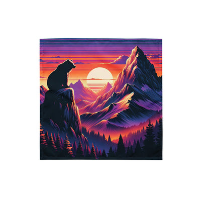 Alpen-Sonnenuntergang mit Bär auf Hügel, warmes Himmelsfarbenspiel - Bandana (All-Over Print) camping xxx yyy zzz S