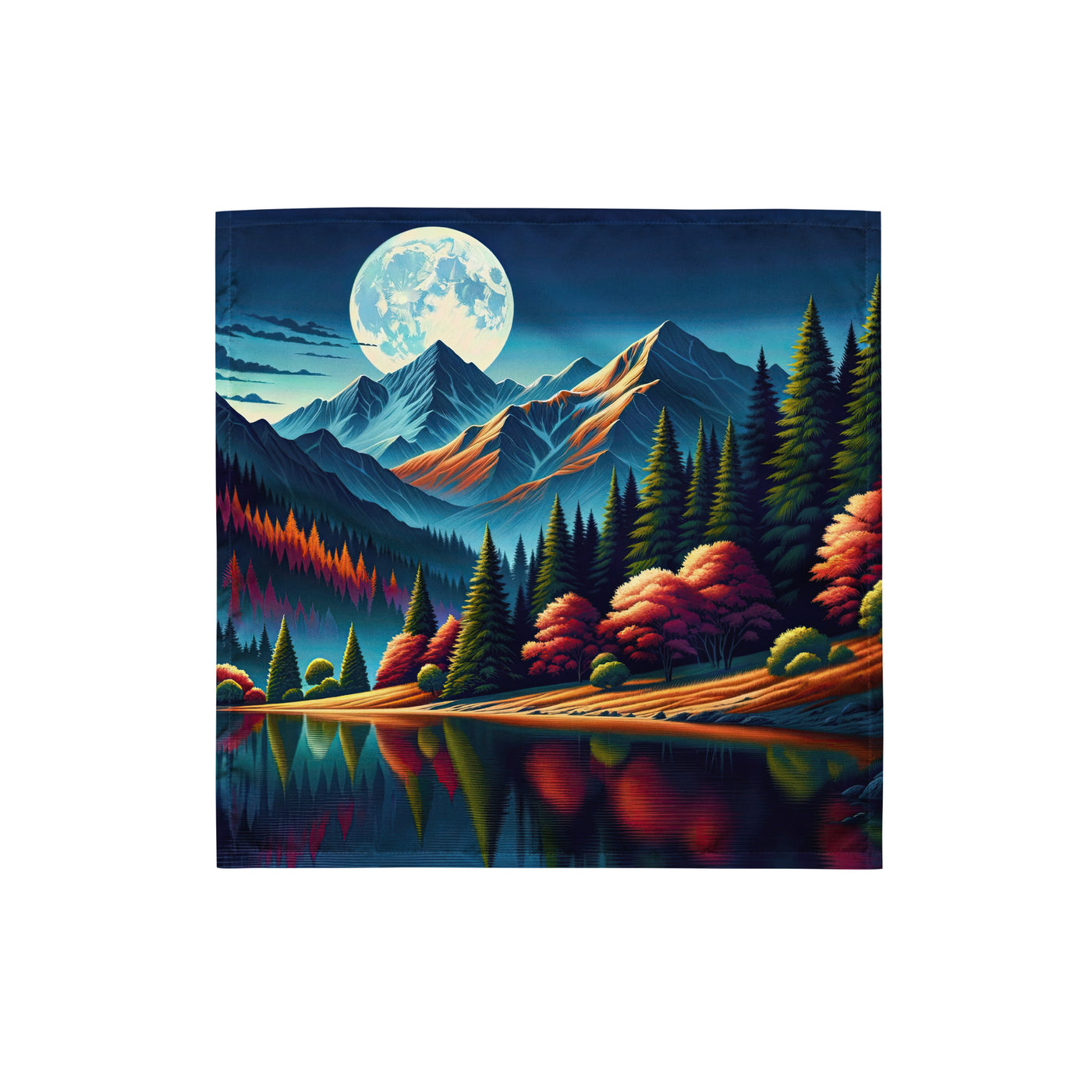 Ruhiger Herbstabend in den Alpen, grün-rote Berge - Bandana (All-Over Print) berge xxx yyy zzz S