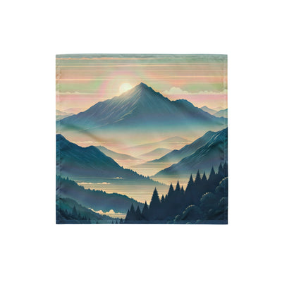 Bergszene bei Morgendämmerung, erste Sonnenstrahlen auf Bergrücken - Bandana (All-Over Print) berge xxx yyy zzz S