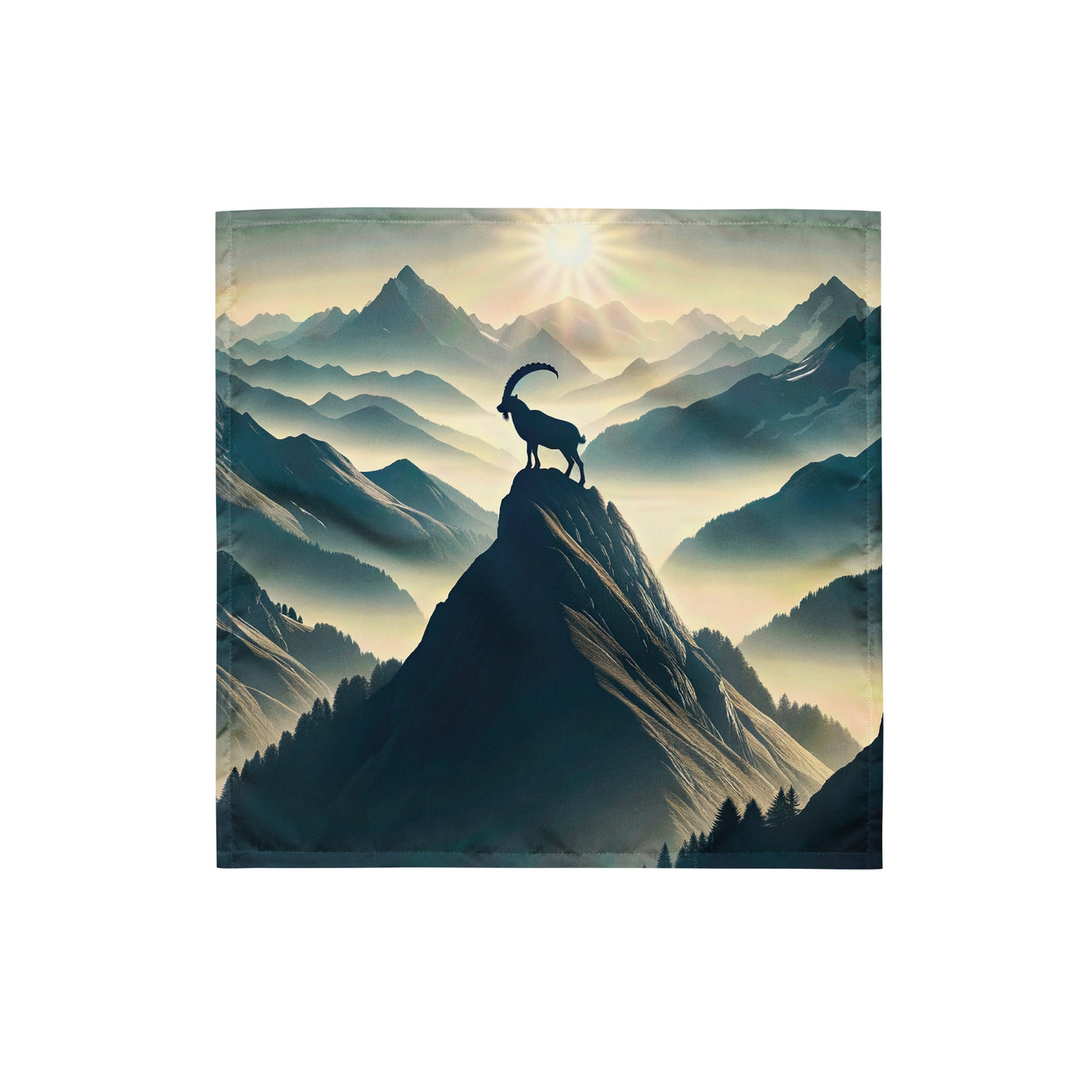Morgendlicher Steinbock auf Alpengipfel, steile Berghänge - Bandana (All-Over Print) berge xxx yyy zzz S
