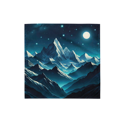 Sternenklare Nacht über den Alpen, Vollmondschein auf Schneegipfeln - Bandana (All-Over Print) berge xxx yyy zzz S