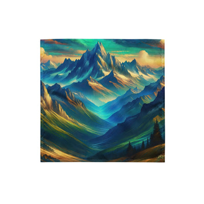 Atemberaubende alpine Komposition mit majestätischen Gipfeln und Tälern - Bandana (All-Over Print) berge xxx yyy zzz S