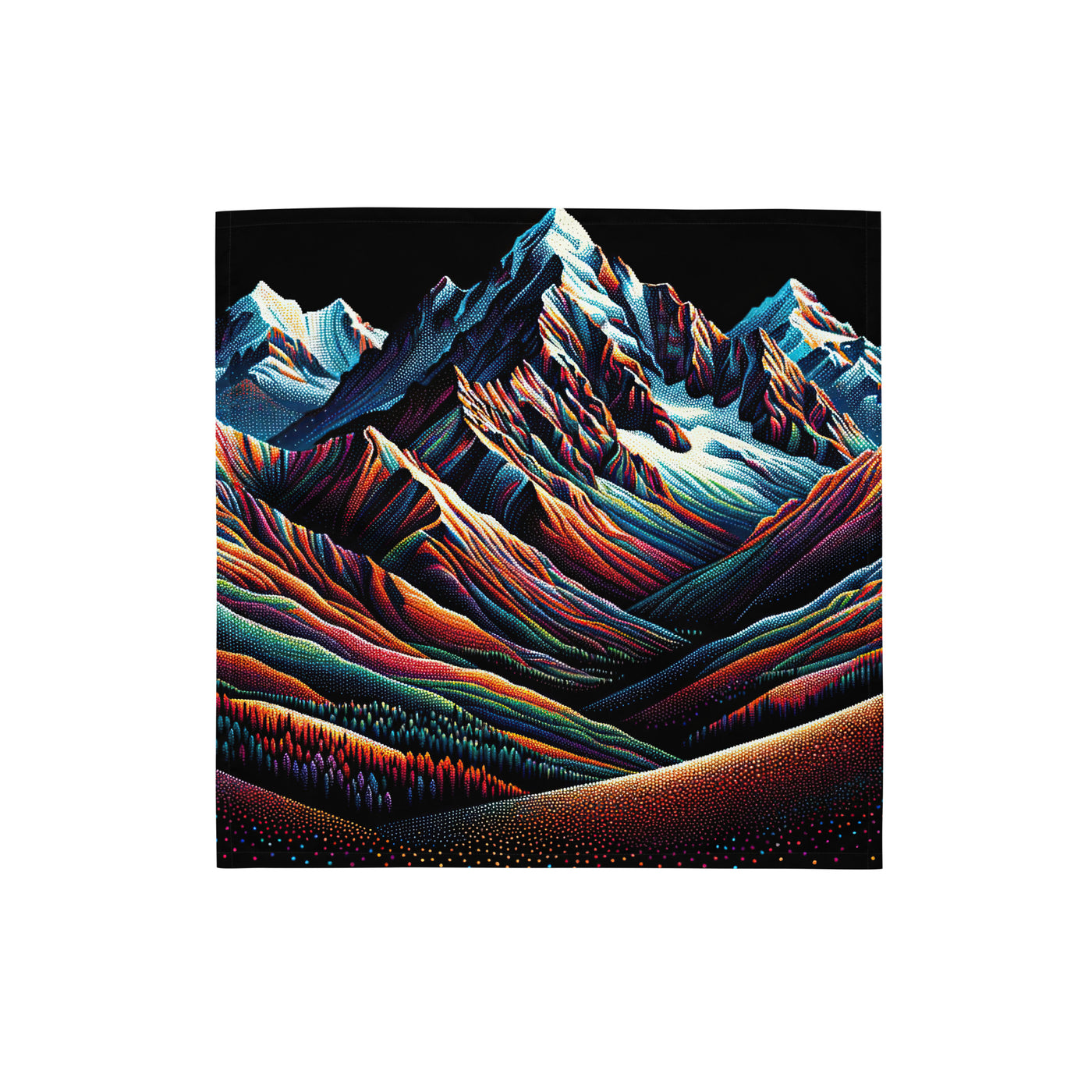 Pointillistische Darstellung der Alpen, Farbpunkte formen die Landschaft - Bandana (All-Over Print) berge xxx yyy zzz S