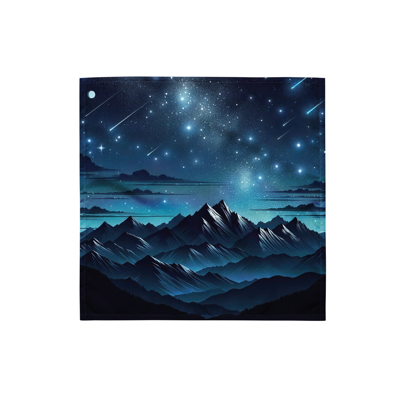 Alpen unter Sternenhimmel mit glitzernden Sternen und Meteoren - Bandana (All-Over Print) berge xxx yyy zzz S