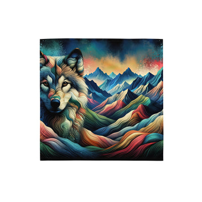Traumhaftes Alpenpanorama mit Wolf in wechselnden Farben und Mustern (AN) - Bandana (All-Over Print) xxx yyy zzz S