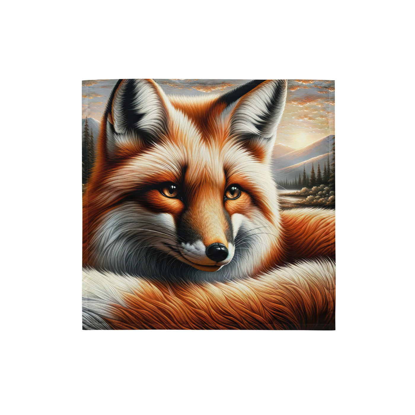 Ölgemälde eines nachdenklichen Fuchses mit weisem Blick - Bandana (All-Over Print) camping xxx yyy zzz S