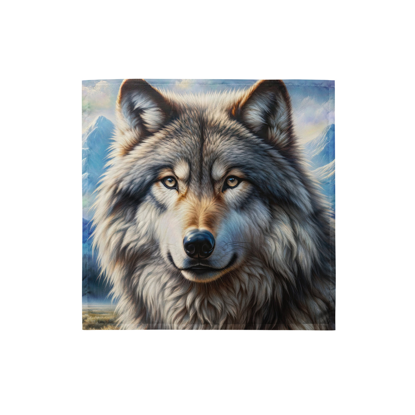 Porträt-Ölgemälde eines prächtigen Wolfes mit faszinierenden Augen (AN) - Bandana (All-Over Print) xxx yyy zzz S