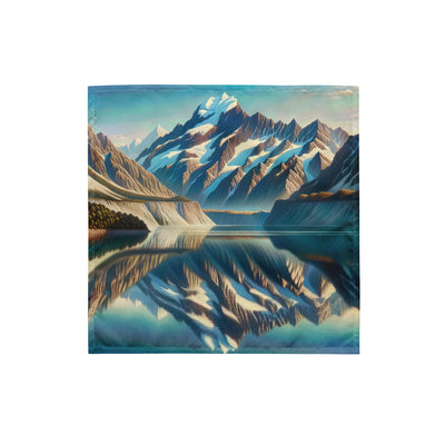Ölgemälde eines unberührten Sees, der die Bergkette spiegelt - Bandana (All-Over Print) berge xxx yyy zzz S