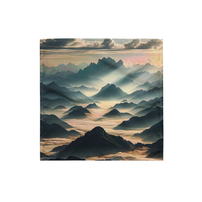 Foto der Alpen im Morgennebel, majestätische Gipfel ragen aus dem Nebel - Bandana (All-Over Print) berge xxx yyy zzz S