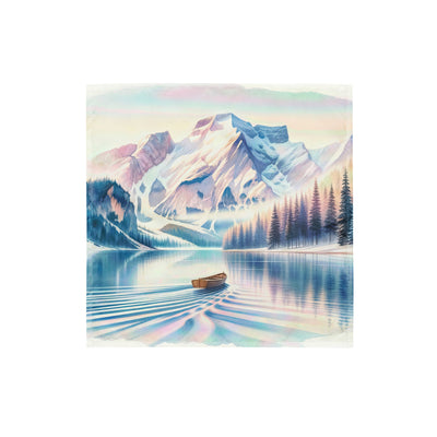 Aquarell eines klaren Alpenmorgens, Boot auf Bergsee in Pastelltönen - Bandana (All-Over Print) berge xxx yyy zzz S